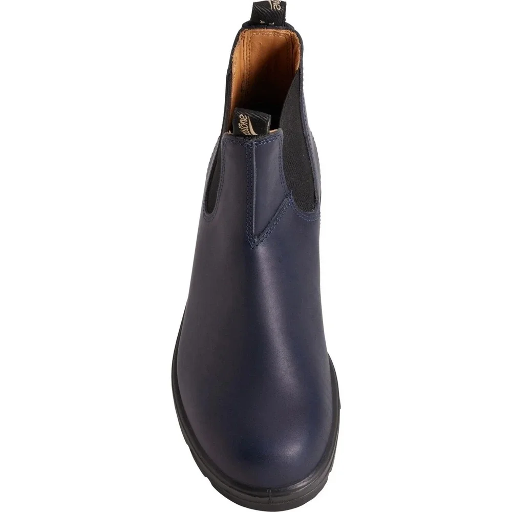 Blundstone 2246 Men Chelsea Boots AU 13 US 14 Navy Leather Slip On Elastic Side